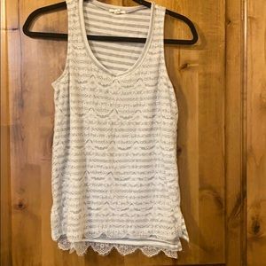 3/$15 EUC lace overlay tank